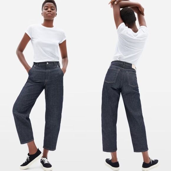 NWT Everlane The Arc High Rise Jeans in Indigo 23